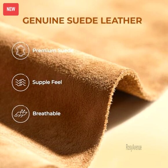 Platform Ankle Boots Suede Leather Memory Foam Winter Snow Boots - Picture 3 of 7